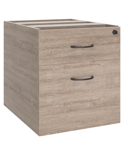 Origin E0 Fixed Pedestal - 1 Pen / 1 File Drawer - Rural Oak