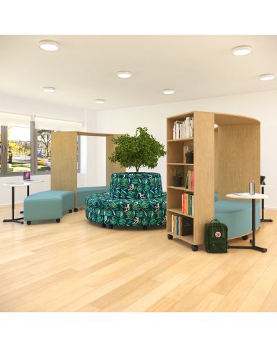 Central Plaza Setting with Plaza Hub Curved in Rural Oak | Beachcomber Manuka