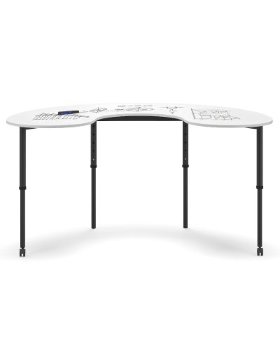 SmarTable Huddle Intensive Student Support Table-700 - 940h Sit Stand-With 2 Castors-Writeable