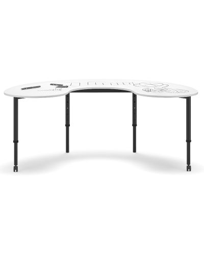 SmarTable Huddle Intensive Student Support Table-520 - 760h Adjustable Height-With 2 Castors-Writeable