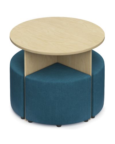 Pye Maxi Ottoman Setting - Leura Blue / Raw Birch Ply