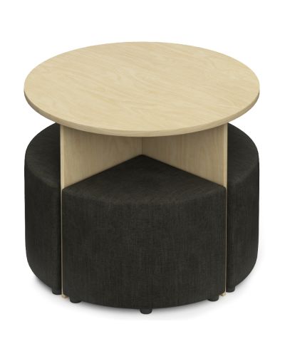 Pye Maxi Ottoman Setting - Rocks Charcoal / Raw Birch Ply