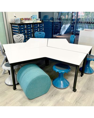 Polar White | Height Adjustable with Castors | Pictured in Setting