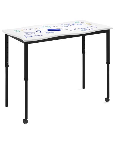 SmarTable Twist Double Student Desk-Sit Stand-With 2 Castors-Writeable