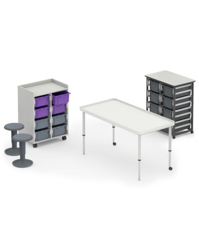 Stash Mobile Tote Tray Storage Trolley - 2 Columns