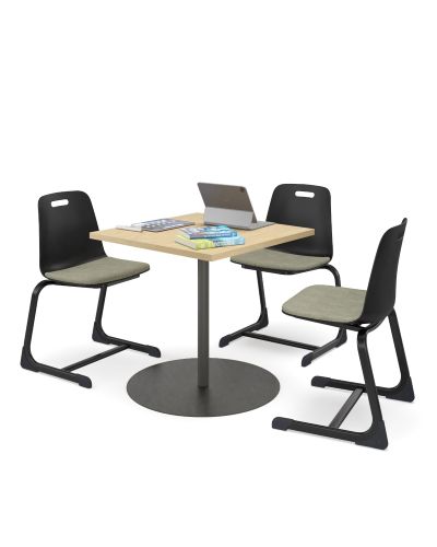 Luca Cantilever Chair - Plastic Shell with Seat Pad