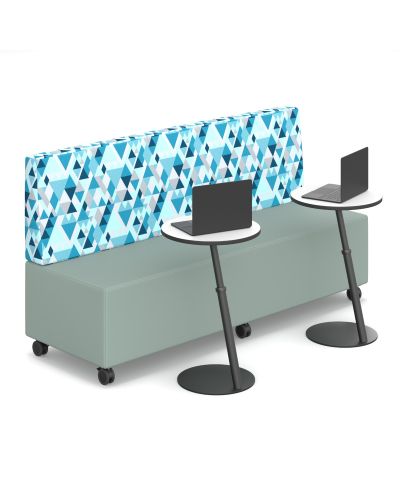 High Back | Lustrell Charisma Teal Vinyl | Mobile Lockable Castors