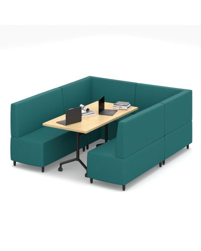Mid  Back | Beachcomber Midnight Fabric | Mobile Lockable Castors