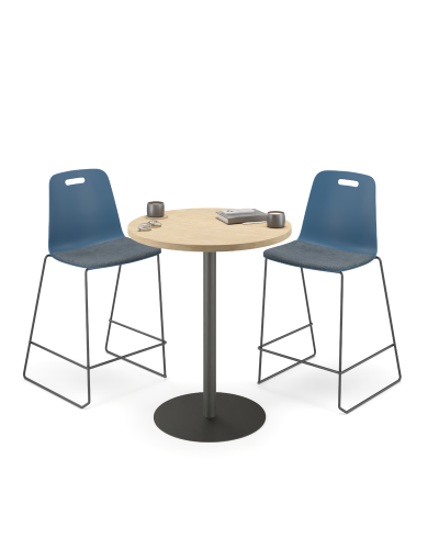 Luca Sled Stool - Plastic Shell with Seat Pad