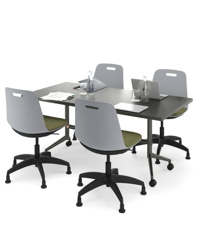 Luca Task Chair with Glides - Plastic Shell with Seat Pad