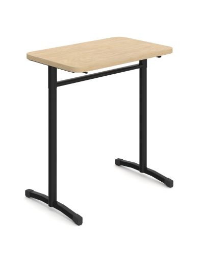 Whizz Single Fixed Height Student Desk-750h x 700w x 450d-Raw Birch Ply-Without Tote 