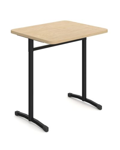 Whizz Single Fixed Height Student Desk-750h x 700w x 600d-Raw Birch Ply-Without Tote 