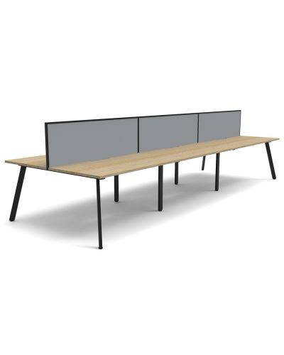 Lawson Double Sided Desk with Screen - Six Person