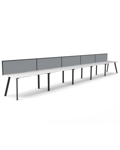 Lawson Single Sided Desk with Screen - Five Person