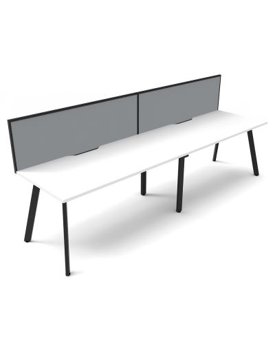 Lawson Single Sided Desk with Screen - Two Person