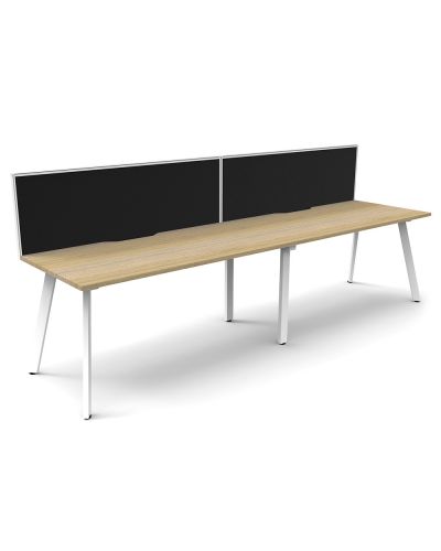 Lawson Single Sided Desk with Screen - Two Person