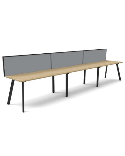 Lawson Single Sided Desk with Screen - Three Person