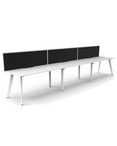 Lawson Single Sided Desk with Screen - Three Person