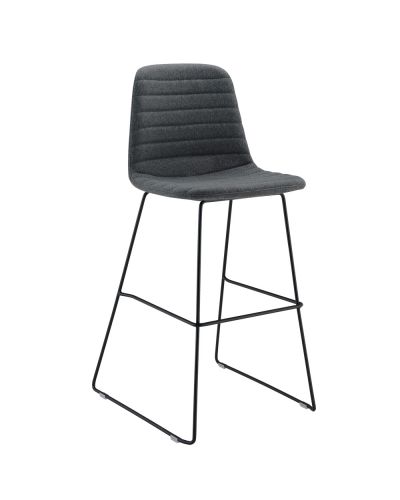 Lola Bench Stool Fully Upholstered in Charcoal