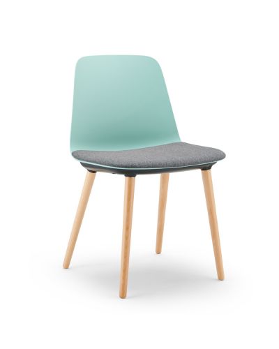Lola Timber Leg Chair - Plastic Shell with Seat Pad