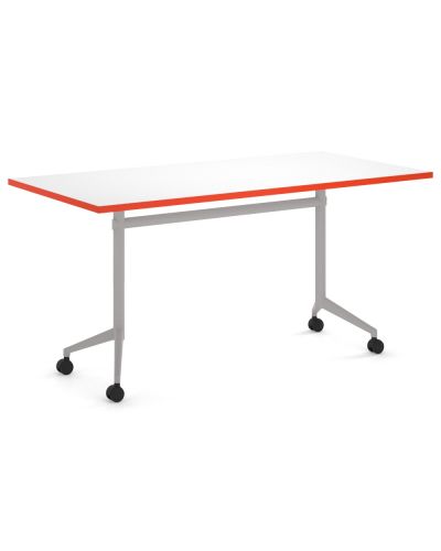 Mars Mobile Flip Top Table - Coloured Frame and Top Edge 