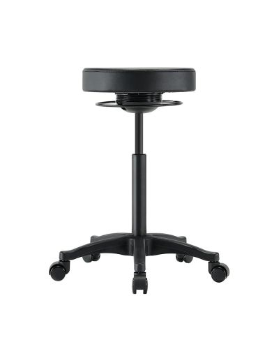 Black vinyl stool with height adjustable seat 