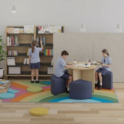 Rainbow Confetti Rectangle Rug
