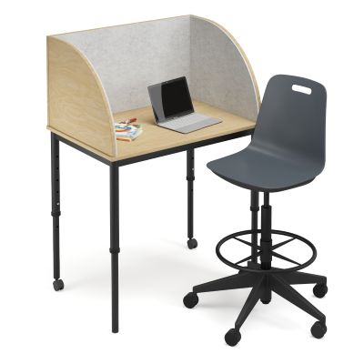 Luca Drafting Chair with Castors - Plastic Shell