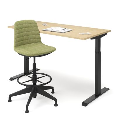 Luca Drafting Chair with Glides - Fully Upholstered