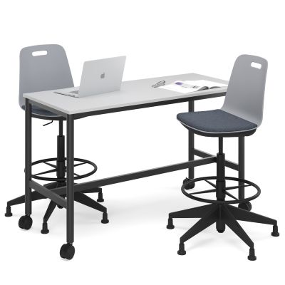 Luca Drafting Chair with Glides - Plastic Shell with Seat Pad