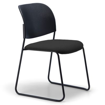 Lumen Stacking Chair with Upholstered Seat Pad