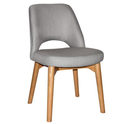 Steel Fabric / Light Oak Frame