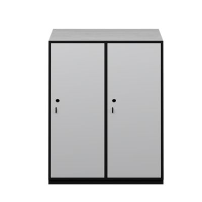 2 Large Doors | 1h x 2w | Black Carcase / Oyster Grey Door / Black Door Frame