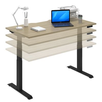 Ascendo Single Sided Electronic Sit Stand Desk with Scallop