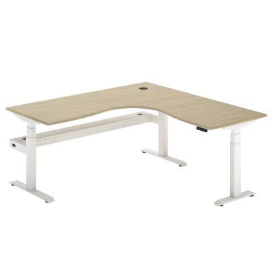 Ascendo Corner Electronic Height Adjustable Sit Stand Workstation