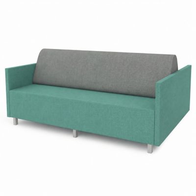 Double | Beachcomber Pewter Back / Beachcomber Aqua Fabric Seat & Arms 