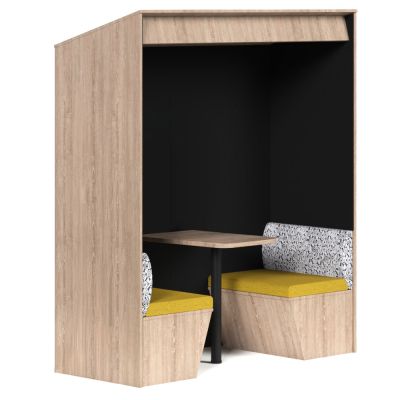 Country Fabric Seat Back with Beachcomber Manuka Fabric Seat | Rural Oak Board | Black AudioArt Interior