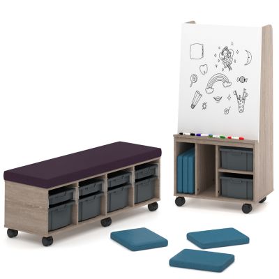 Half Cookie Stash Mobile Ottoman Tote Trolley