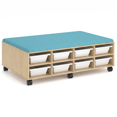 Beachcomber Atlantic Fabric / Raw Birch Ply / White Tote Trays
