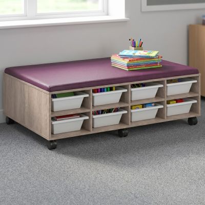 Beachcomber Atlantic Fabric / Raw Birch Ply / White Tote Trays