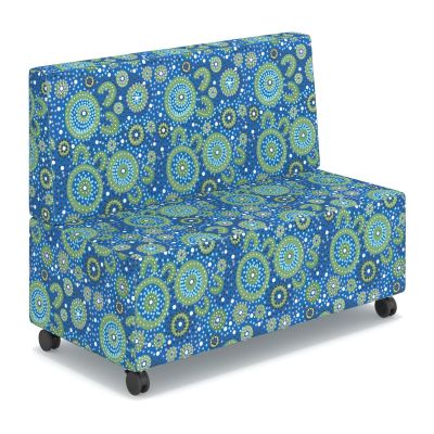 Mid Back | Lustrell Charisma Cobalt Vinyl | Mobile Lockable Castors
