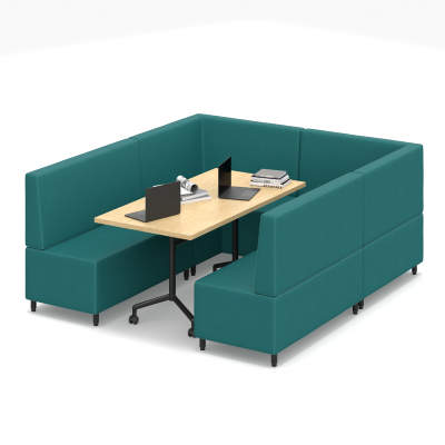 Mid Back | Beachcomber Midnight Fabric | Mobile Lockable Castors