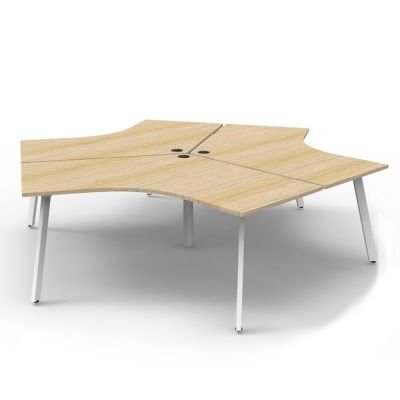 Deluxe Infinity 120 Degree Eternity Leg Workstation - 3 Person