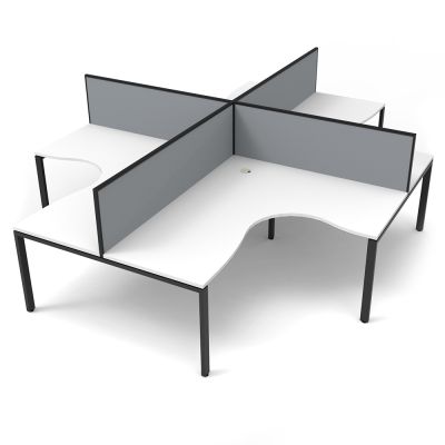 Deluxe Infinity Profile Leg Corner Pod with Screens - Four Person