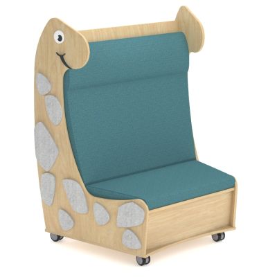 With Castors | Marle Grey Audio Art | Raw Birch Ply Board | Beachcomber Teal Fabric