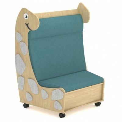 With Castors | Marle Grey Audio Art | Raw Birch Ply Board | Beachcomber Teal Fabric