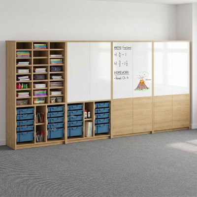 Rural Oak | 1800h x 700w | 2 Columns / 3 Adjustable Shelves | 8x Small & 2x Large Eucalypt Stash Trays | With Writeable Doors