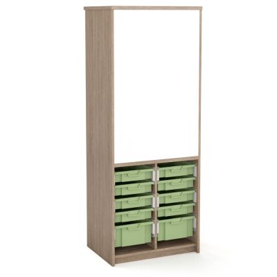 Rural Oak | 1800h x 700w | 2 Columns / 3 Adjustable Shelves | 8x Small & 2x Large Eucalypt Stash Trays | With Writeable Doors