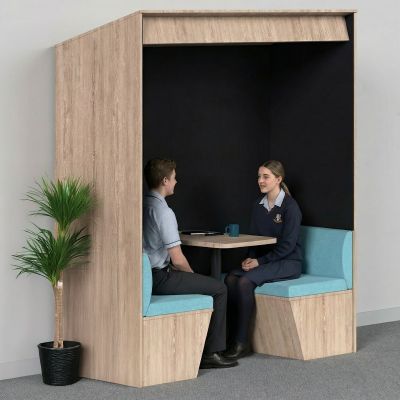 Country Fabric Seat Back with Beachcomber Manuka Fabric Seat | Rural Oak Board | Black AudioArt Interior