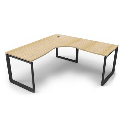 Deluxe Infinity Loop Leg Corner Workstation - One Person